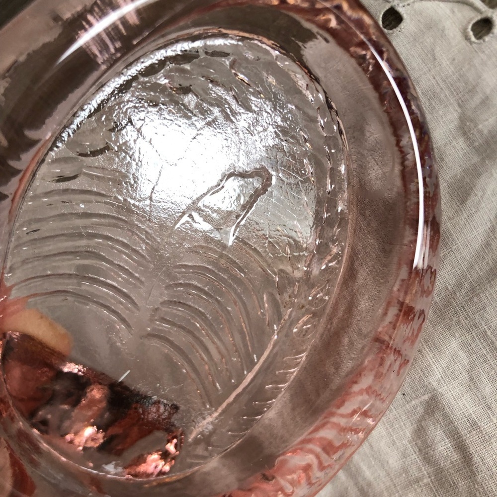 Vtg Oval Pink Glass Picture Frame - Picture 10 of 11